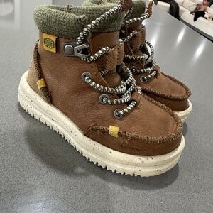 Hey Dude Kids Brown and Green Boots